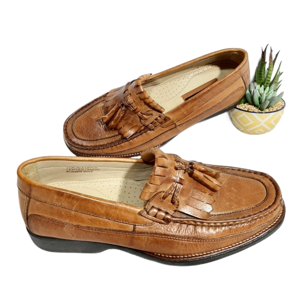 Florsheim Leather Slip-On Tassel Loafers Men 8.5 - Picture 6 of 11